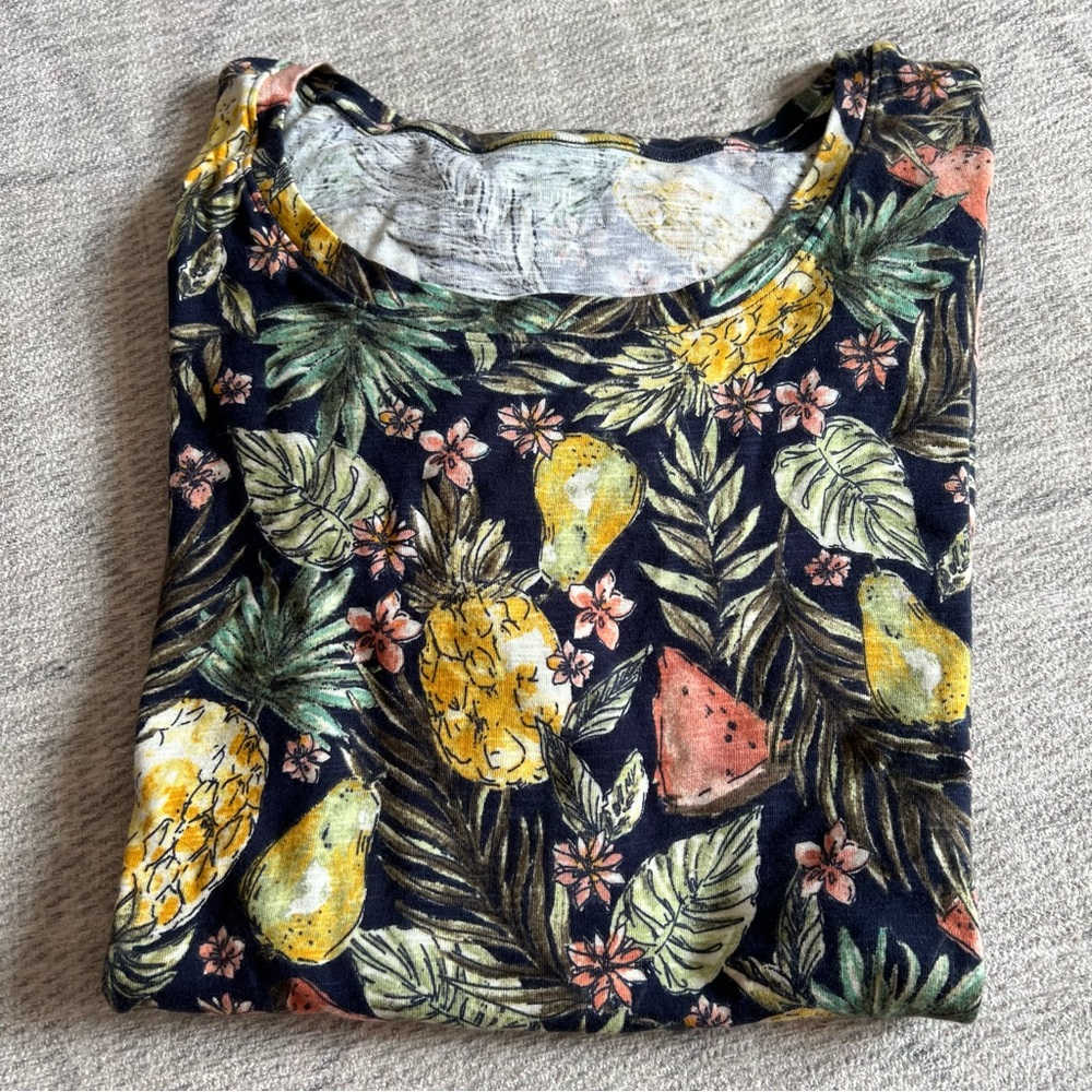 J. Jill Floral Print Women's Cotton Top Size 3X
